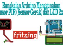 Fritzing - Rangkaian Arduino Menggunakan Sensor PIR (Sensor Gerak) dan LCD 2x16