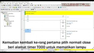 Diagram leader PLC OMRON CX ONE OMRON menghidupkan lampu 6 detik dan mematikannya 6 detik