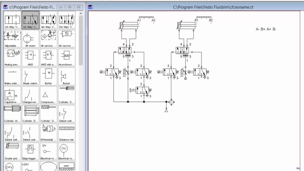 Pneumatic A- B+ A+ B- Sequence | TEKNIK MEKATRONIKA