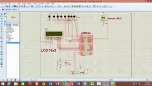 Simulasi Rangkaian sensor suhu LM35 pada proteus