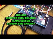 Arduino alat monitor kebakaran menggunakan sensor suhu dan sensor api sms gateway