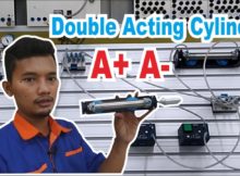 Belajar Otomasi: Rangkaian Pneumatik Double Acting Cylinder FESTO A+ A-