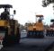 Bomag Tandem Roller and two Sakai Tire Roller compacting New asphalt layer