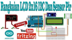 Fritzing - Rangkaian LCD 2x16 I2C Dan Sensor Pir