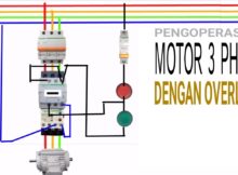 Rangkaian daya dan kontrol pengoperasian motor 3 phase